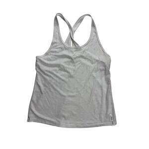 Lorna Jane White Slub Knit Strappy Crisscross Back Activewear Tank Top Womens